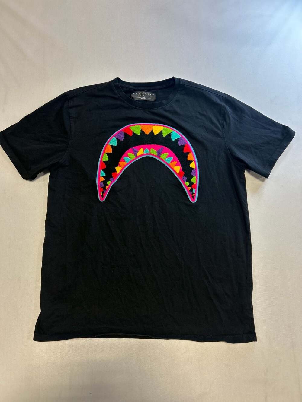 Eternity BC/AD Candy Sharkmouth Chenille Patch T-Shirt Black